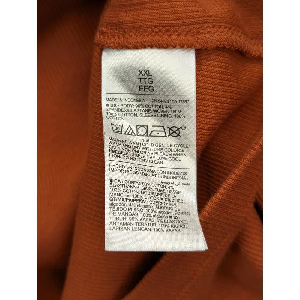 Old Navy Rust Orange Puff Sleeve Henley Top